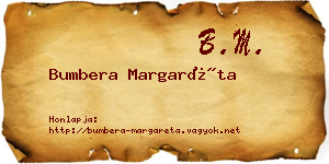 Bumbera Margaréta névjegykártya